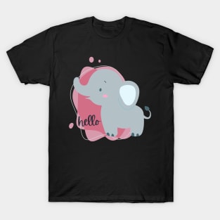 Hello Cute and Smart Cookie Sweet little happy elephant cute baby outfit T-Shirt